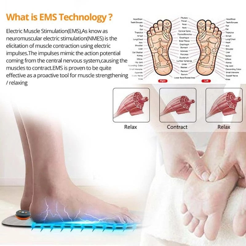 Ems Foot Massager Mat Tens Fisioterapia Electric Foot Cushion Blood Circulation Acupunctur Pad Foot Health Care Relaxation Pain