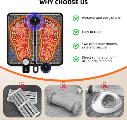 Ems Foot Massager Mat Tens Fisioterapia Electric Foot Cushion Blood Circulation Acupunctur Pad Foot Health Care Relaxation Pain