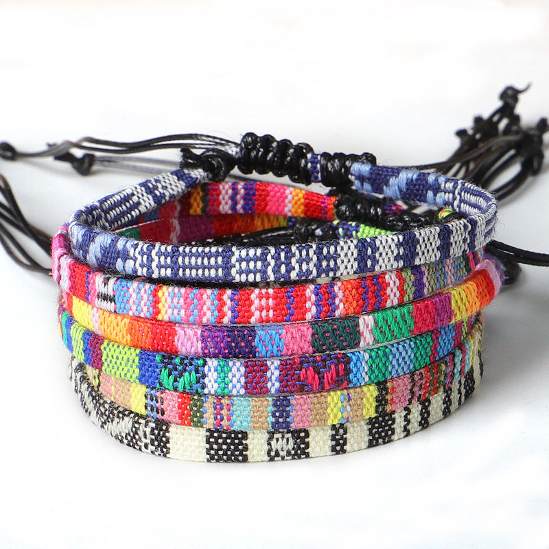 Hand Woven Rainbow Color Anklet Bohemian Style